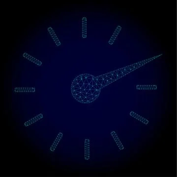 Clockface Polygonal Frame Vector Mesh Illustration 스톡 일러스트