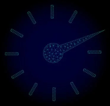 Clockface Polygonal Frame Vector Mesh Illustration 스톡 일러스트