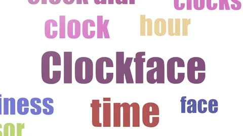 Clockface Word Cloud Animated Isolated On White Stock Footage 103659798