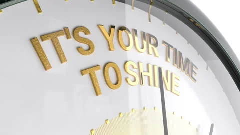 Clock.Its your time to shine text. Stock Footage 318310573