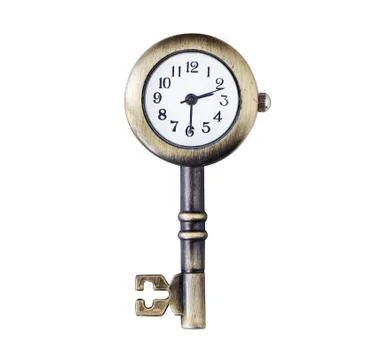 Clock&amp;key match concept object 库存照片