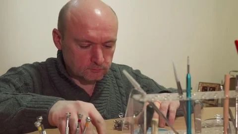 Clockmaker begins his work Stock-Footage 73595528