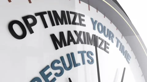 Clock.Optimize your time maximize your results text. Stock-Footage 318305720