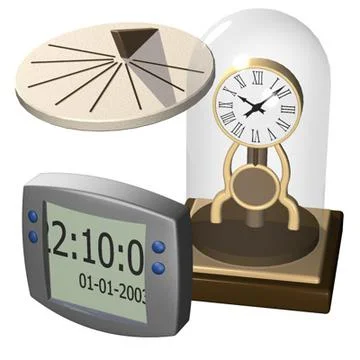 Clocks and sundial 3D Model