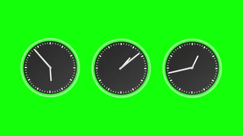 Clocks Animated on Chroma Key for Compositing Video stock 337052334