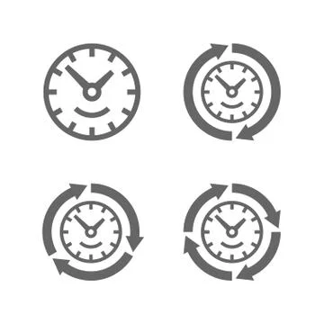 Clocks with arrows as a symbol of run of time Stock Illustration