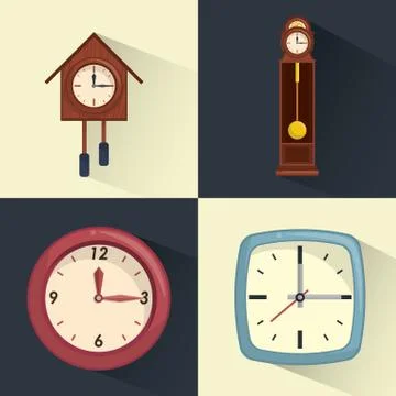 Clocks collection set 스톡 일러스트