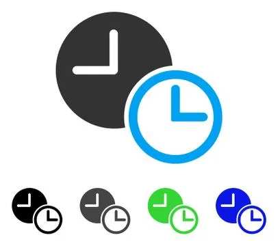 Clocks Flat Icon イラスト素材