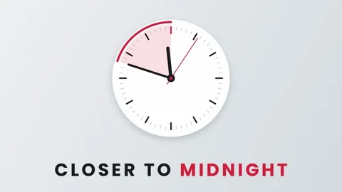 Clock's hands moving gradually around the face, indicating time approaching Stock Footage 347519163