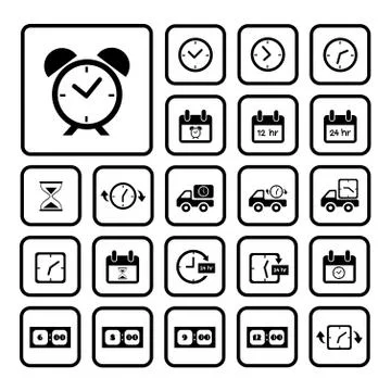 Clocks icons set Stock Illustration