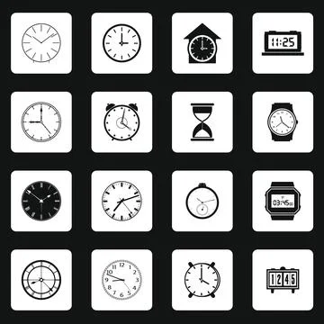 Clocks icons set Stock Illustration