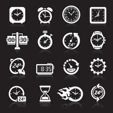 Clocks icons. Vector illustration Stock Illustration