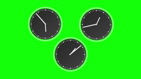 Clocks Motion Isolated Green Screen Stock Video Stock Footage 337052385