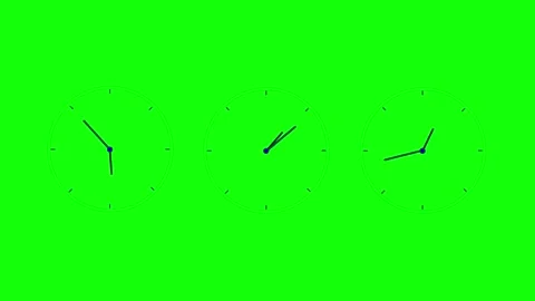 Clocks Motion Isolated Green Screen Stock Video Stockbeeldmateriaal 337099529