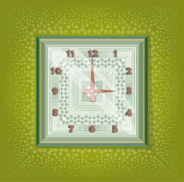 Clocks with pattern. Stock Illustration