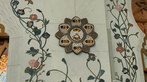 Clocks in the Sheikh Zayed Grand Mosque Stock Footage 327468202