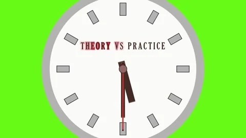 Clocks show time passing while highlighting the difference between theory and Stock Footage 341662066