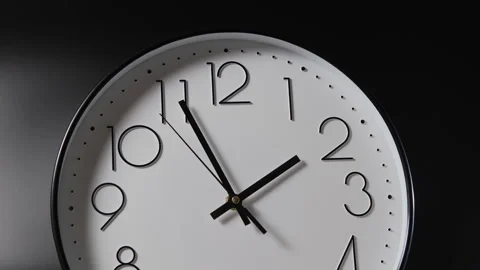 Clocks ticking on dark background, time flow Stock Footage 296215499