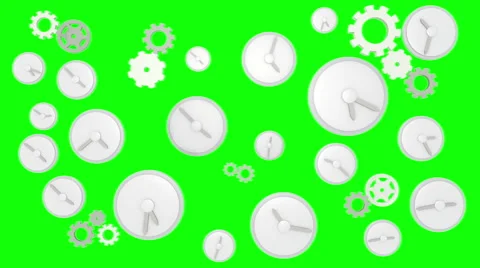 Clocks ticking on green screen background Stock Footage 58767946