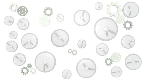 Clocks ticking on white background Stock Footage 58767945