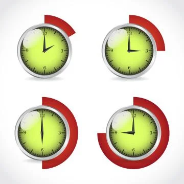 Clocks, timer set, illustration Stock Illustration