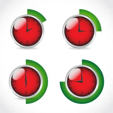 Clocks, timer set, illustration Stock Illustration