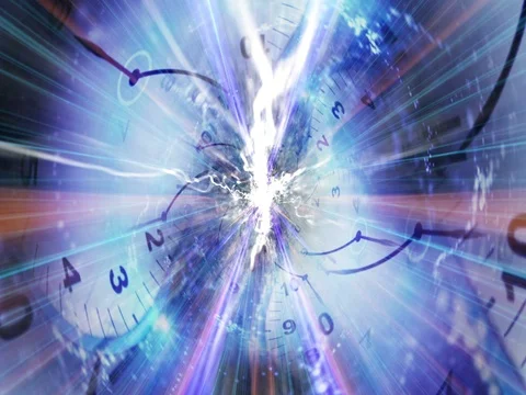 Clocks Tunnel Animation, Rendering, Time Travel Concept Stock Footage