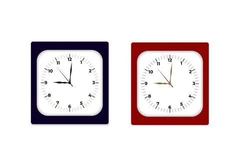 Clocks, wall clock, clock icon, clock vector set, clock face, Stock Illustration