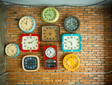 Clocks on the wall Stock Photos