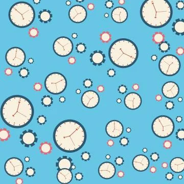 Clocks of wall with pinions pattern Stock Illustration