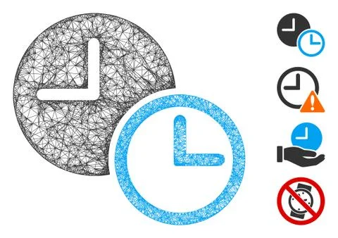 Clocks Web Vector Mesh Illustration Stockillustratie