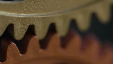 Clock's wheels marking the time, running - close up Stock-Footage 92498401