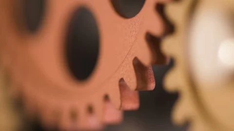  clock's wheels running. Time passing. Past, Present,future- macro Stock Footage 92475645