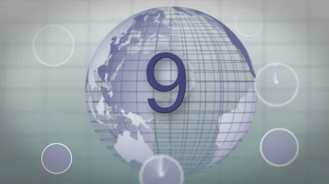 Clocks world grid blue 库存影片 27658692