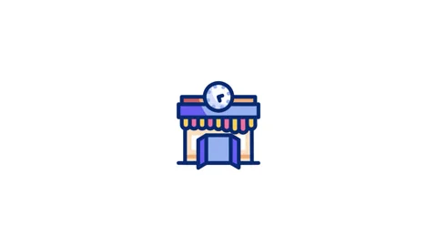 Clockshop Animated Icon Stock Footage 320341086