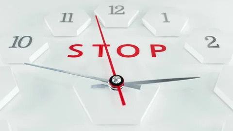 Clock.Stop text. Stock Footage 318307817