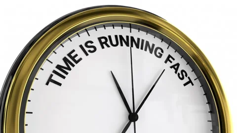 Clock.Time is running fast text. Stock-Footage 318301754