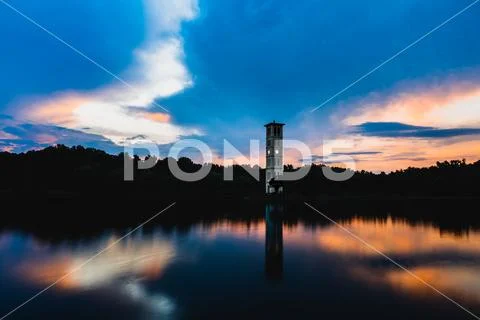 Clocktower on Furman University's Campus Stock Photos