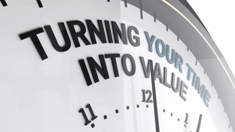 Clock.Turning your time into value text. Stock Footage 318305716