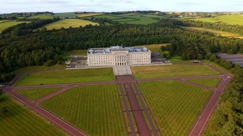 Clockwise 4K 60FPS aerial video of Stormont Parliament Buildings in Belfast Stock-Footage 341433706