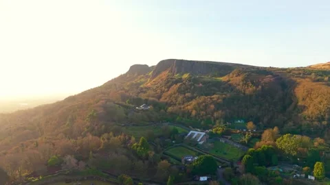 Clockwise 4K 60FPS aerial view of Cave Hill and Belfast Zoo in Northern Stock Footage 325846177