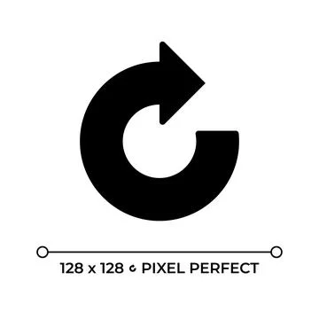 Clockwise arrow black glyph icon Stock Illustration