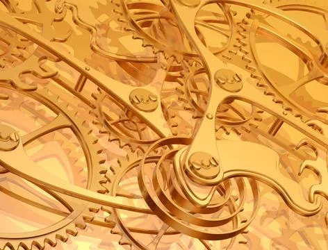 Clockwork background Illustration of a golden background using precision e... Stock Photos