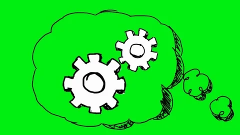 Clockwork bubble - Hand Drawn - Green Screen Stock Footage