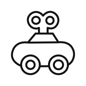 Clockwork car toy icon linear graphics set vector 스톡 일러스트