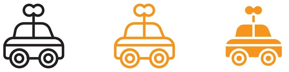 Clockwork Car Toy Icon Showcasing Mechanical Toys for Children, Retro Gadge.. 스톡 일러스트