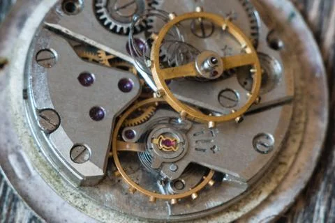 Clockwork close-up Stock Photos