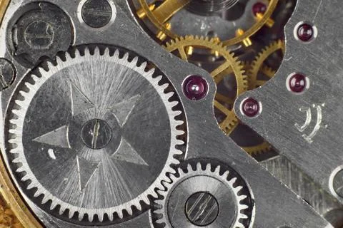 Clockwork closeup Stock Photos