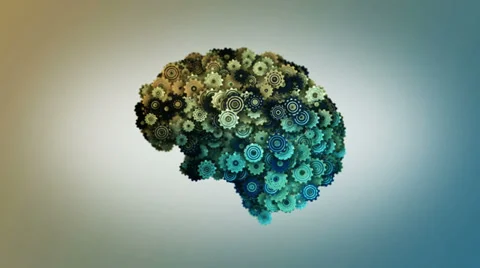 Clockwork cogwheel mechnical brain in a steampunk style Stock Footage 33846288