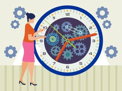 Clockwork Concept Illustration Style Stock Illustration